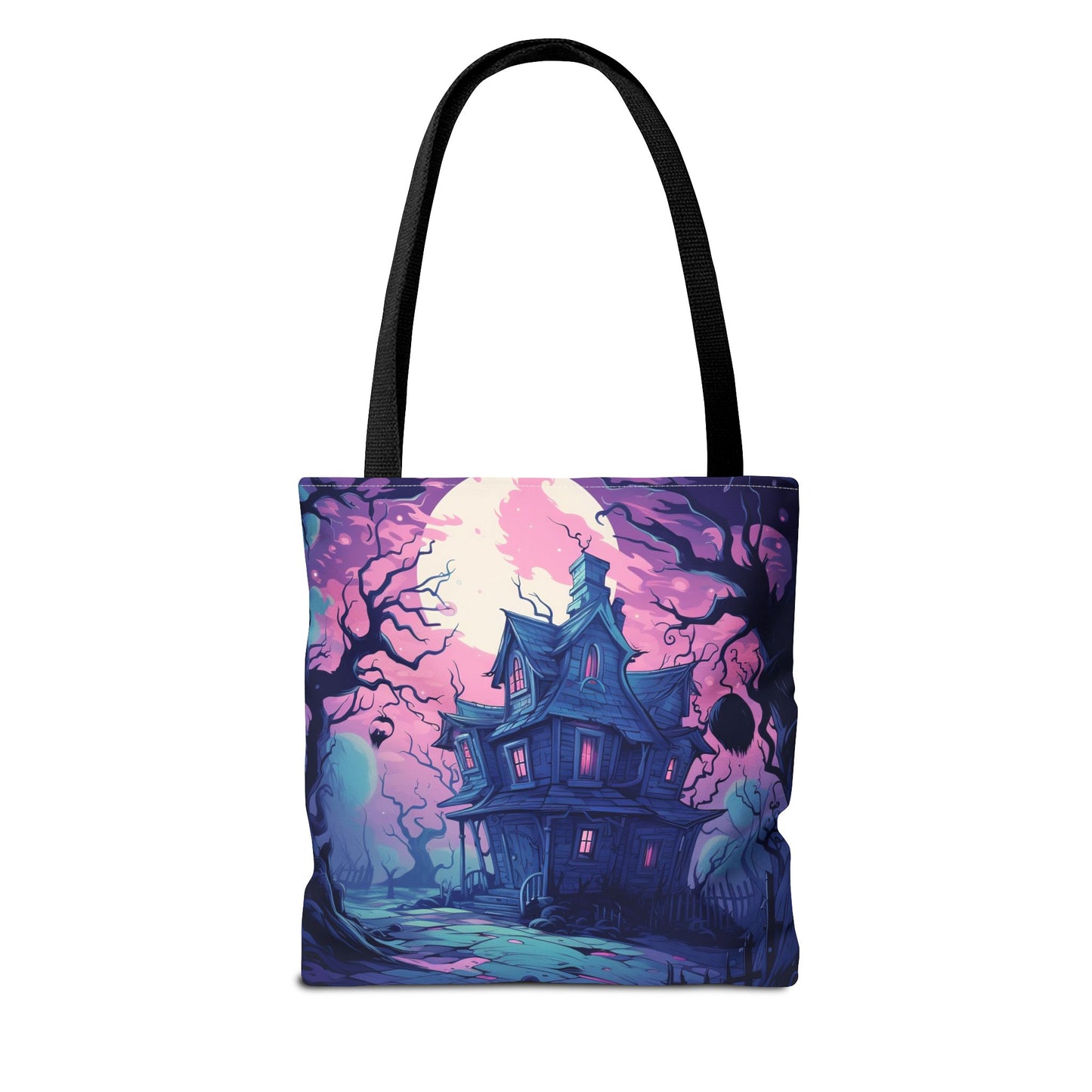 Spooky Haunted House Tote Bag | Perfect for Halloween, Trick or Treating, Cozy Nights, Gift for Halloween Lovers