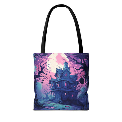 Spooky Haunted House Tote Bag | Perfect for Halloween, Trick or Treating, Cozy Nights, Gift for Halloween Lovers