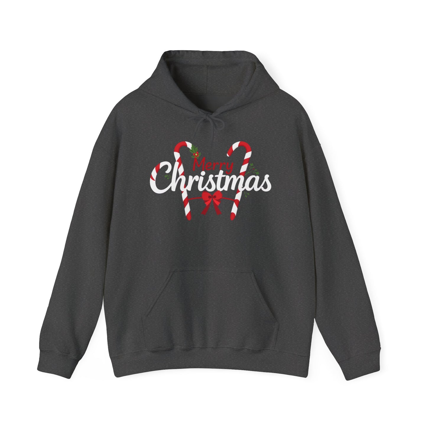 "Merry Christmas" Candy Cane Hoodie | Christmas Festive Holiday Hooded Sweatshirt