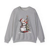 Snowman Christmas Tree Unisex Crewneck Sweatshirt | Cozy Christmas Holiday Graphic Pullover