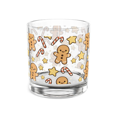 Festive Gingerbread 10oz Rocks Glass | Christmas Holiday Cheer Drinkware