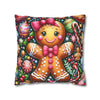 Gingerbread Girl Holiday Christmas Pillowcase | Holiday Decorative Throw Pillow Cover COVER ONLY