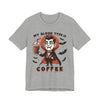 My Blood Type Is Coffee Vampire Tee, Halloween T-Shirt, Funny Graphic Shirt, Unisex Short Sleeve Top, Perfect Gift for Coffee Lovers