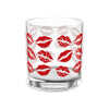 Lipstick Kisses Rocks Glass, 10oz | Kiss Print Cocktail Glass, Cute Romantic Gift, Liquor Glass, Cute Barware