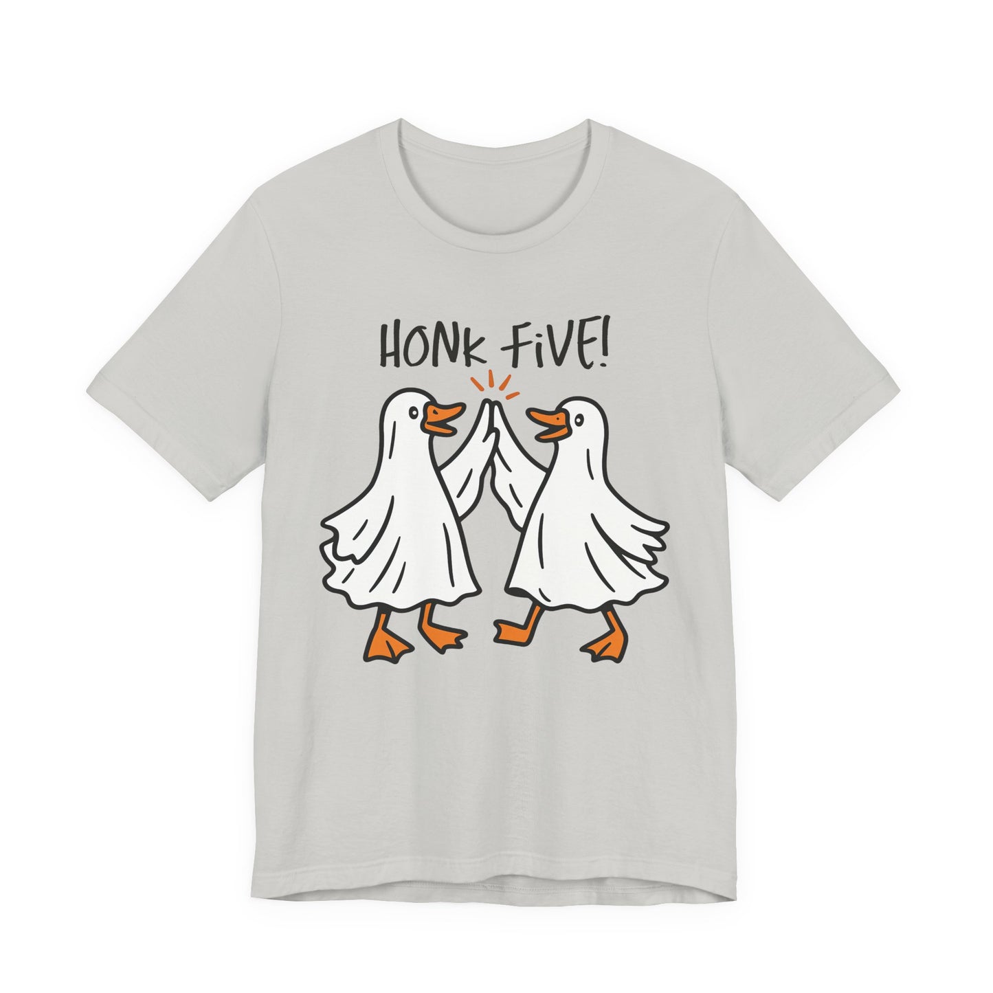 Halloween Geese Ghosts - Honk Five Unisex Tee, Fun Graphic Shirt, Casual Wear, Gift for Animal Lovers, Lighthearted Apparel