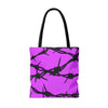 Barbed-Wire Babe Tote Bag | Pink Urban Grunge All-Over Print Streetwear Tote Bag