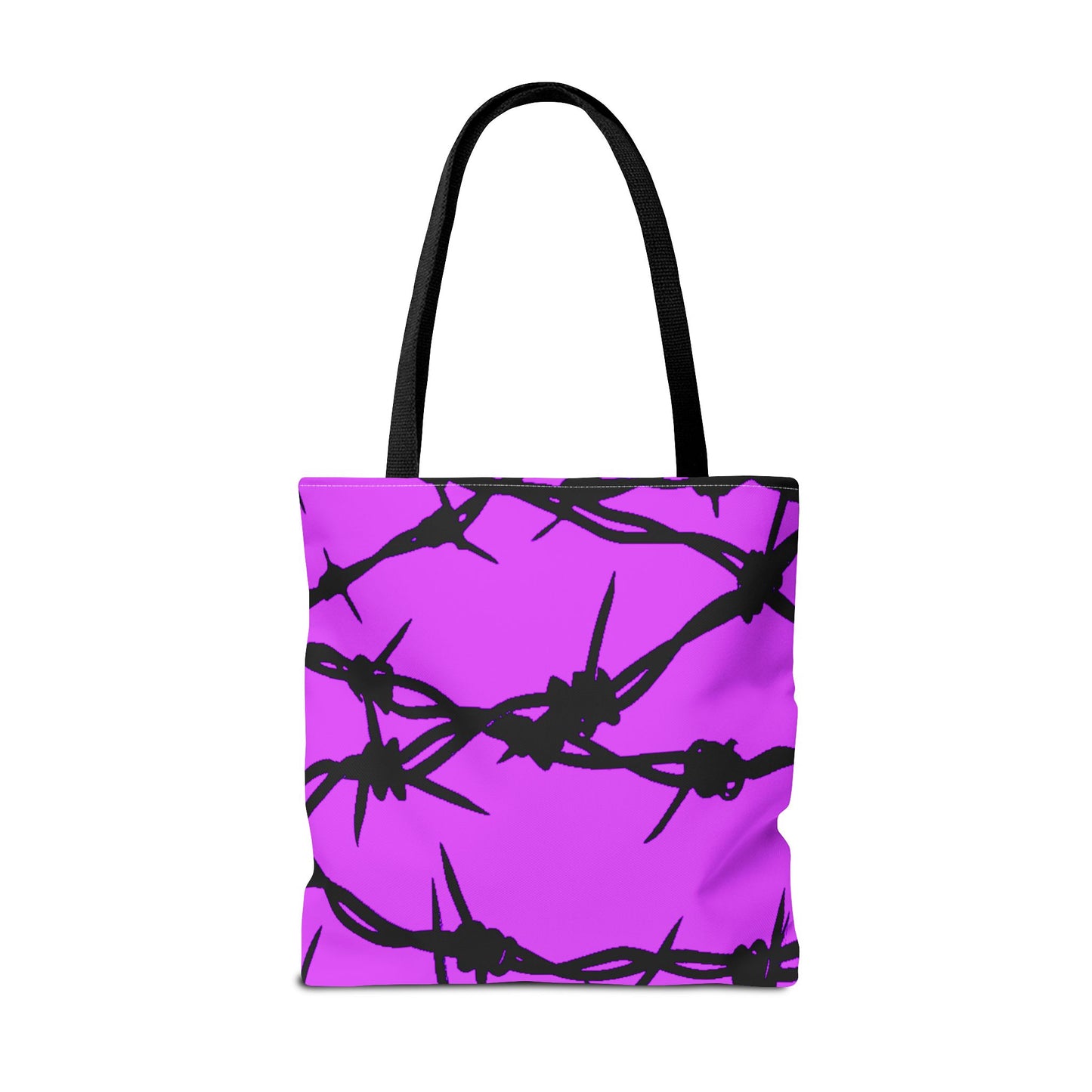 Barbed-Wire Babe Tote Bag | Pink Urban Grunge All-Over Print Streetwear Tote Bag