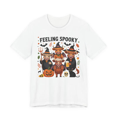 Feeling Spooky Halloween Cows Tee, Unisex Short Sleeve Shirt, Fall Apparel, Halloween Costume, Gift for Pet Lovers