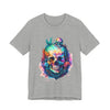 Colorful Skull Graphic Tee for Art Lovers, Unisex Jersey Tee for Halloween, Gothic Fashion, Unique Gift, Casual Wear
