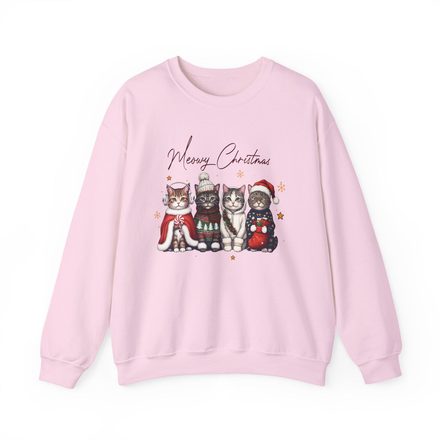 Merry Christmas Cat Unisex Crewneck Sweatshirt | Cozy Christmas Holiday Graphic Pullover