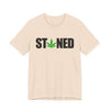 Stoned Pot Leaf Graphic Tee | Unisex Short Sleeve T-Shirt, Relaxed Cannabis Tee, Perfect for Parties, Festivals or Gifts, Fun Comfortable Streetwear For Potheads