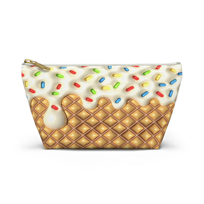 Ice Cream Cone Accessory Pouch, Fun Makeup Bag, Cute Storage for Travel, Perfect Gift for Ice Cream Lovers, Birthday Party Favor