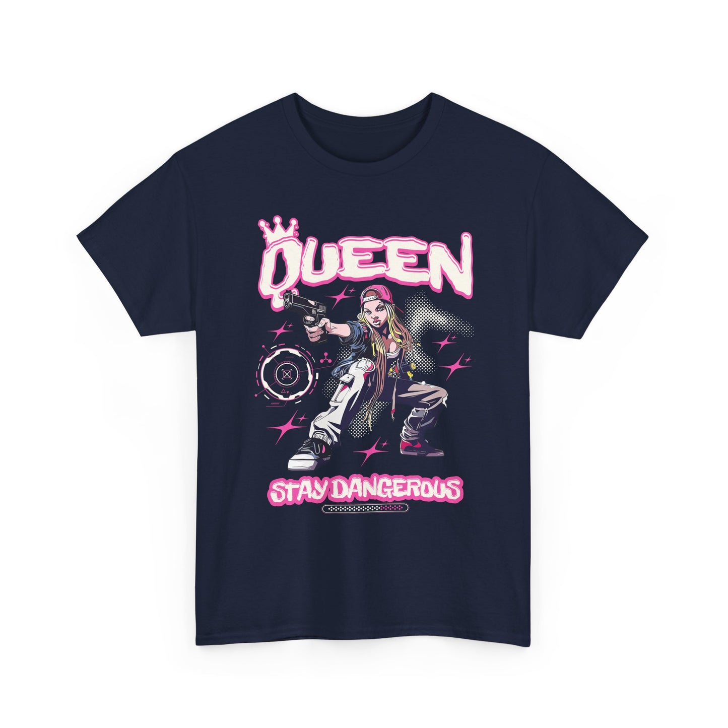 Queen "Stay Dangerous" Graphic Tee | Edgy Anime Streetwear T-Shirt for Gangster Women