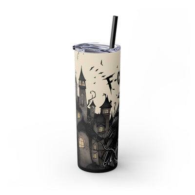 Gothic Raven F-CAW-F 20oz Skinny Tumbler, Crow Travel Cup, Halloween Drinkware, Witchy Gift, Dark Aesthetic Mug, Spooky Party Accessory