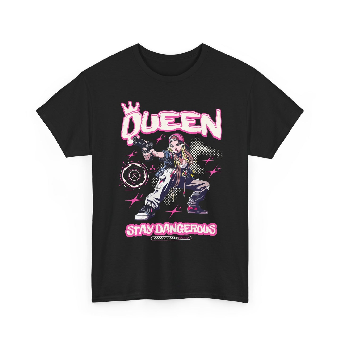 Queen "Stay Dangerous" Graphic Tee | Edgy Anime Streetwear T-Shirt for Gangster Women