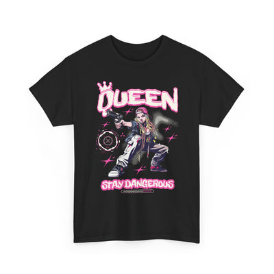 Queen "Stay Dangerous" Graphic Tee | Edgy Anime Streetwear T-Shirt for Gangster Women