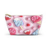 Strawberry Ice Cream Accessory Pouch - Cute Makeup Bag, Pink Ice Cream Makeup Pouch, Travel Cosmetic Organizer, Gift for Her, Summer Vibes