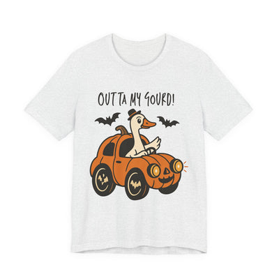 Halloween Duck Tee, Funny Halloween T-Shirt, Ghosts and Gourd Shirt, Fall Apparel, Quirky Gift for Duck Lovers