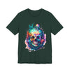 Colorful Skull Graphic Tee for Art Lovers, Unisex Jersey Tee for Halloween, Gothic Fashion, Unique Gift, Casual Wear