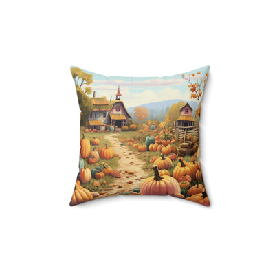 Autumn Harvest Faux Suede Pillow, Fall Decor Cushion, Pumpkin Patch Home Accent, Cozy Thanksgiving Gift, Seasonal Throw Pillow