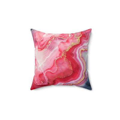 Pink Marbled Faux Suede Pillow - Elegant Home Decor, Cozy Couch Accent, Boho Chic Cushion, Gift for Her, Modern Living Room