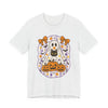 Halloween Ghost & Cat Graphic Tee | Unisex Short Sleeve T-Shirt, Cute Ghost Tee, Spooky Season Apparel, Fall Festivity Clothing
