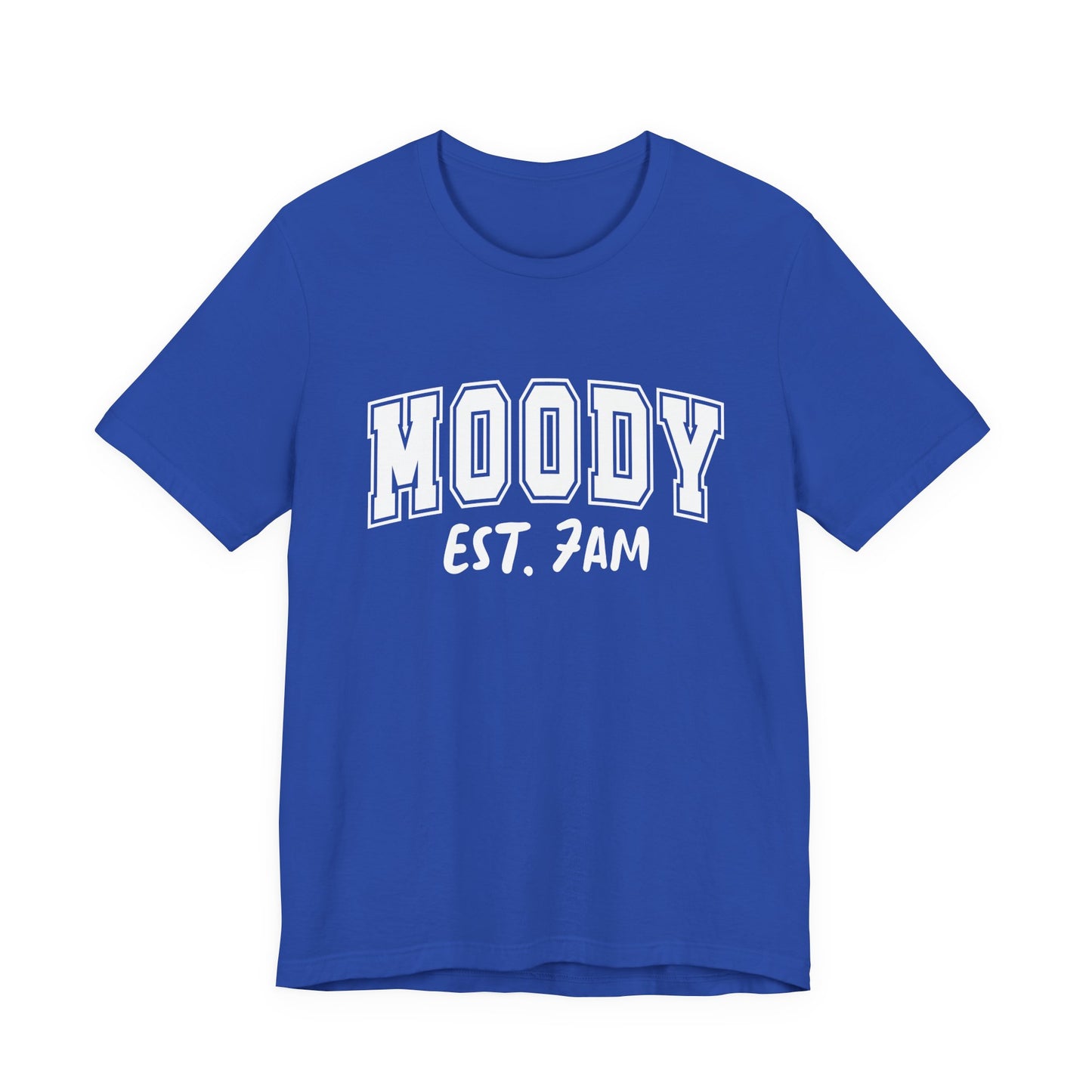 Moody EST. 7AM Graphic Tee | Unisex Short Sleeve T-Shirt, Relaxed T-Shirt for Comfy Days, Perfect Gift for Coffee Lovers, Mood & Vibe Shirt, Casual Wear