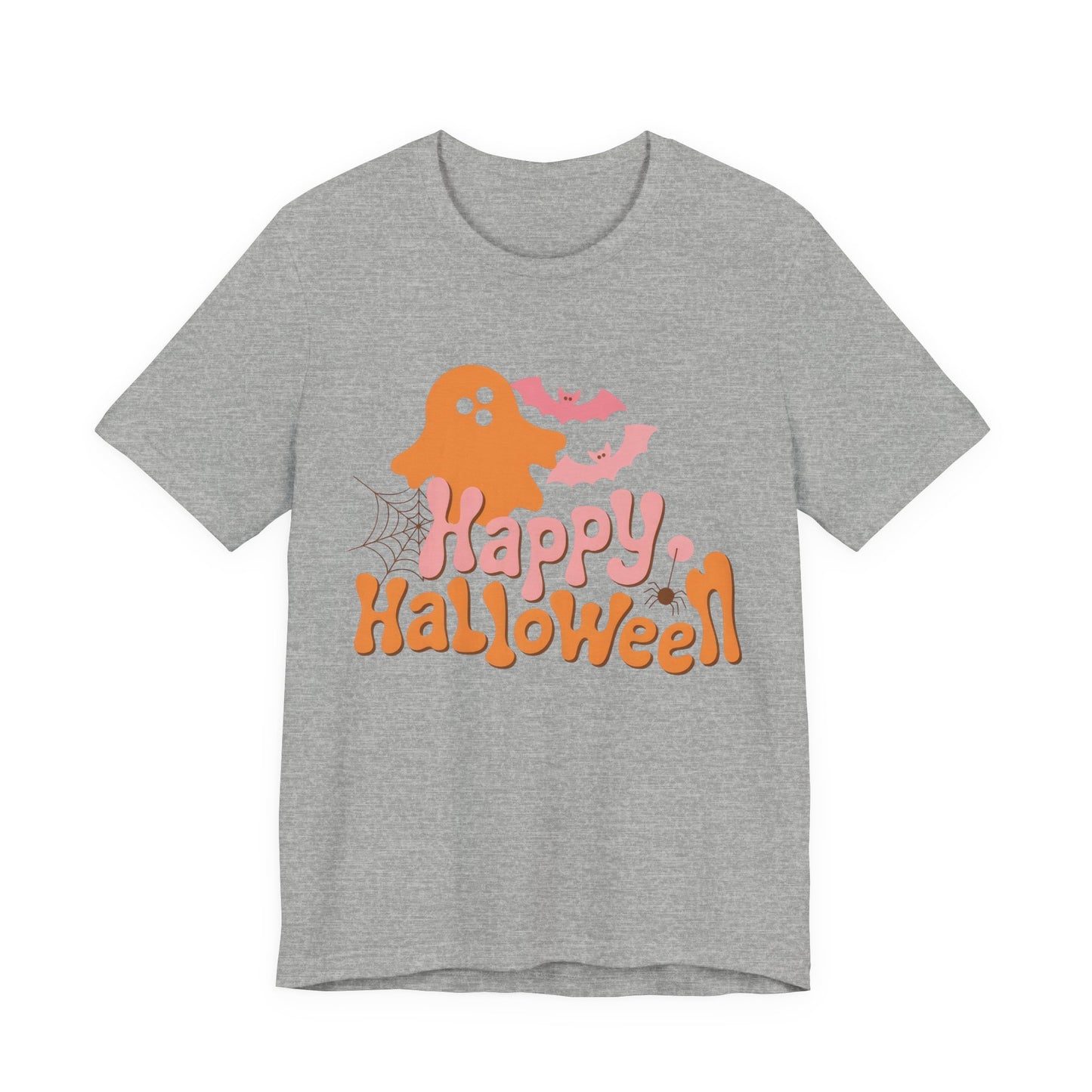 Happy Halloween Ghost T-Shirt, Unisex Tee, Spooky Season Shirt, Fall Holiday Apparel, Halloween Costume Top