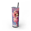 Cute Pink Fairy & Reindeer Christmas 20oz Skinny Tumbler with Straw | Holiday Tumbler Gift For Her