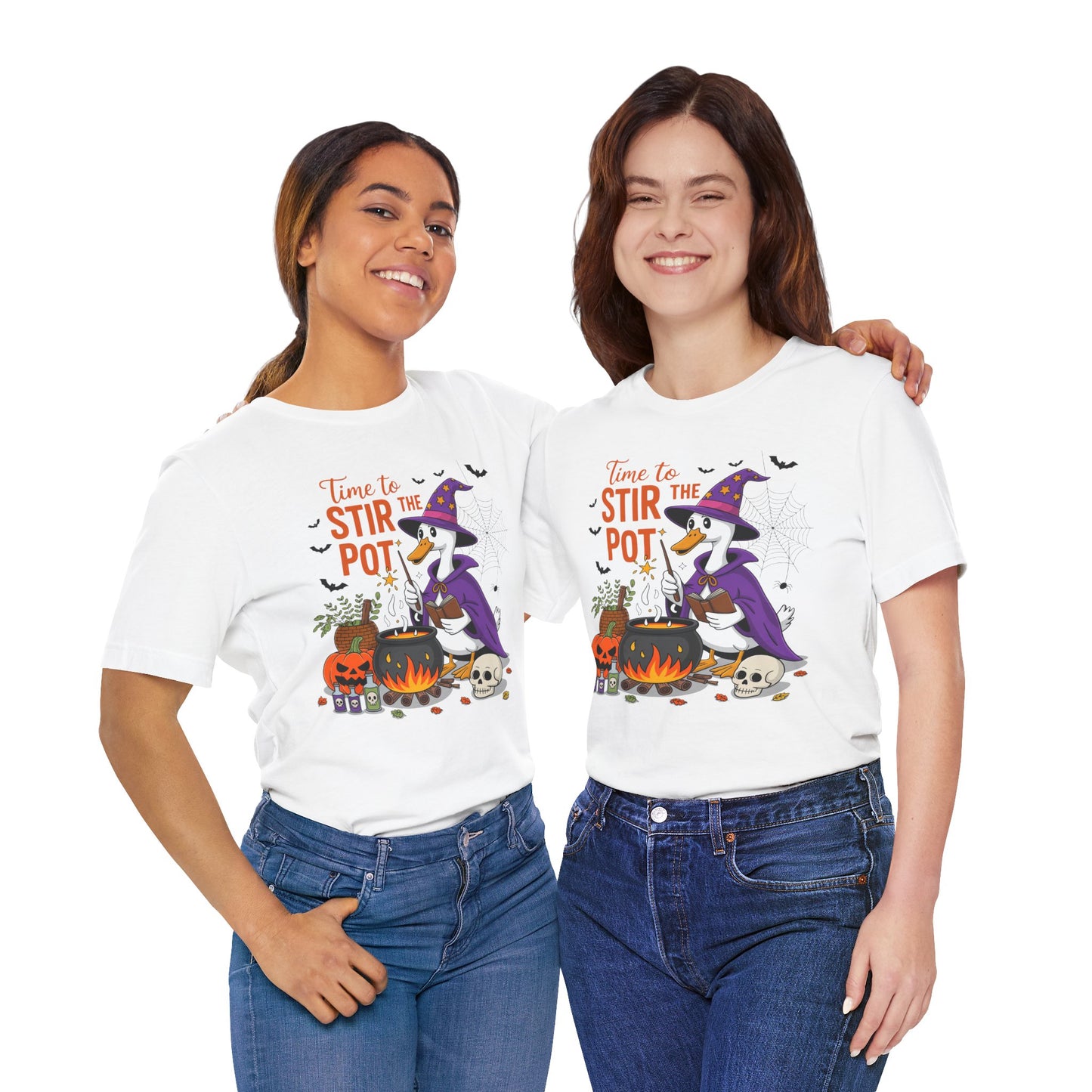 Time to Stir the Pot Halloween Goose Unisex T-Shirt, Seasonal Tee, Gift for Halloween Lovers, Unisex Apparel, Perfect for Parties, Witchcraft Design