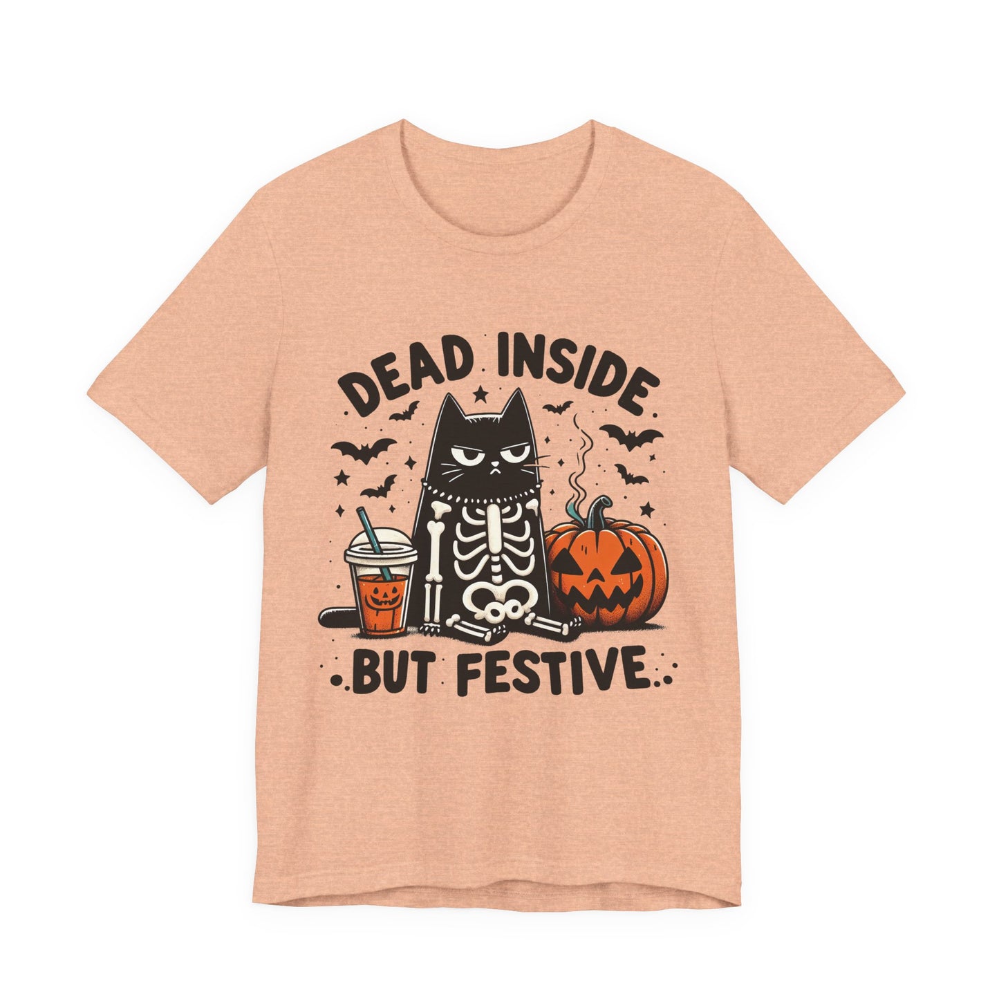 Dead Inside, But Festive Halloween Cat Tee, Dead Inside But Festive, Unisex Shirt, Fall Fashion, Halloween Party, Gift for Cat Lovers, Spooky Season