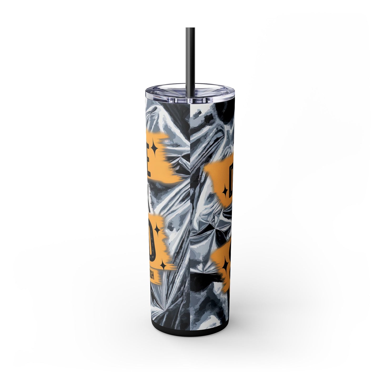 Duct Tape Can't Fix Stupid - Funny Quote 20oz Skinny Tumbler With Straw | Perfect for Gifting, Unique Party Favors, Office Decor, Motivational Drinkware