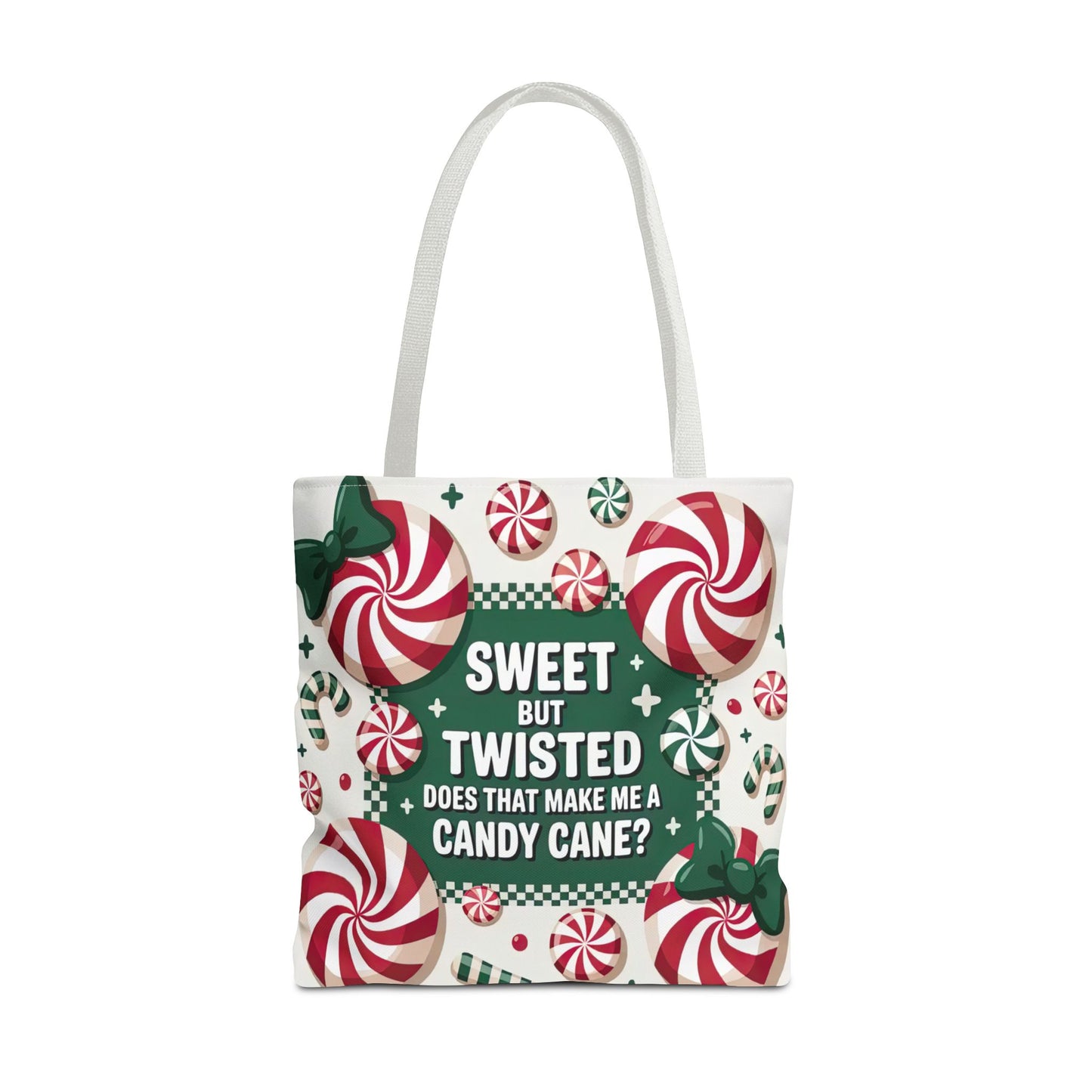 Candy Cane Christmas Tote Bag | Festive Holiday Gift & Shopping Bag