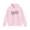 Merry Christmas Holly & Ornaments Hoodie | Christmas Festive Holiday Hooded Sweatshirt