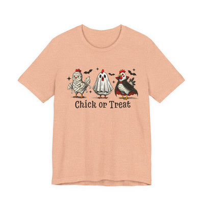 Halloween Chick or Treat Tee, Unisex Short Sleeve Shirt, Cute Halloween Tee, Casual Halloween Outfit, Fun Fall Fashion, Trick or Treat Shirt