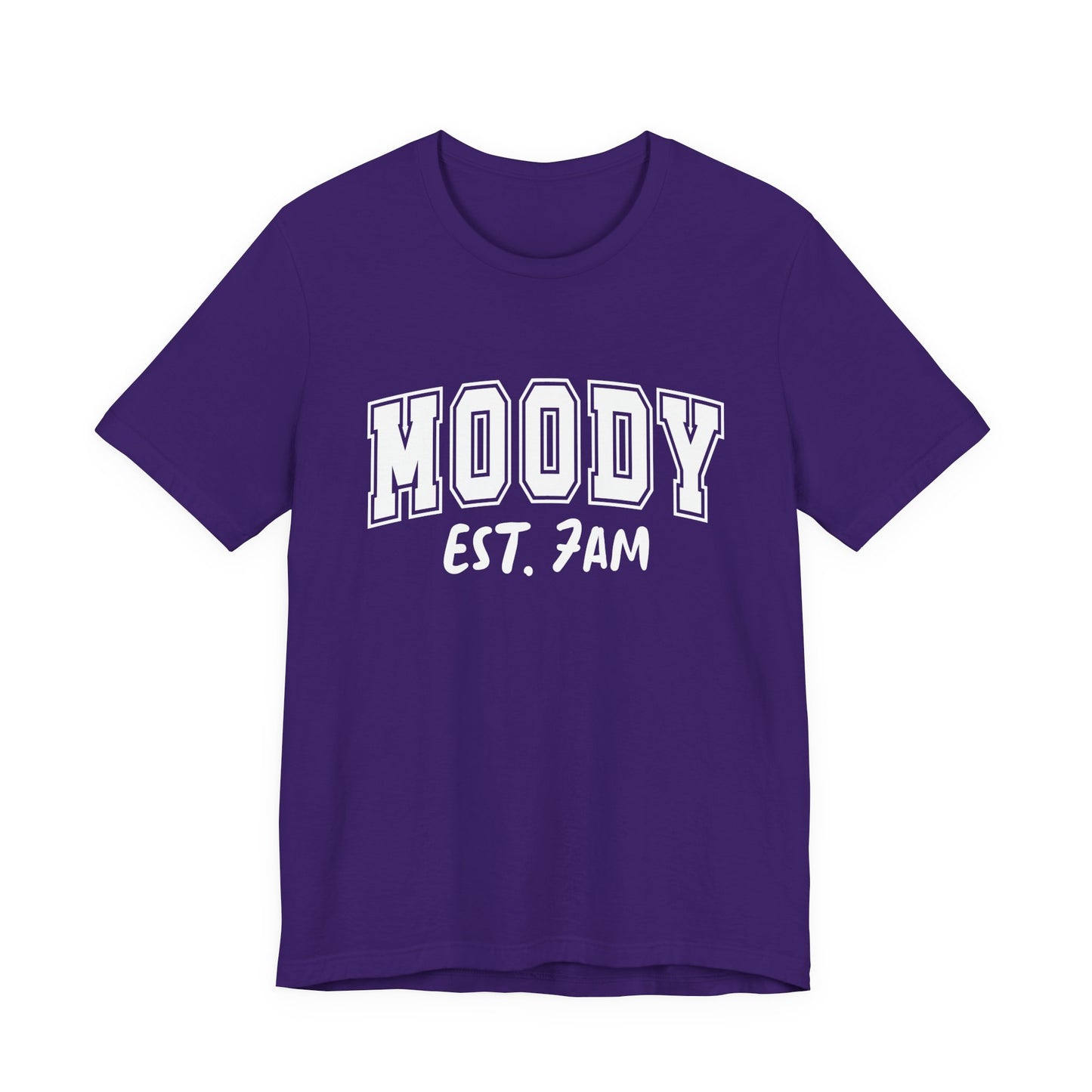 Moody EST. 7AM Graphic Tee | Unisex Short Sleeve T-Shirt, Relaxed T-Shirt for Comfy Days, Perfect Gift for Coffee Lovers, Mood & Vibe Shirt, Casual Wear