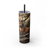 Rustic Deer Hunting 20oz Skinny Tumbler With Straw, Perfect for Outdoor Enthusiasts, Great Gift for Hunters, Fall Decor, Nature Lovers