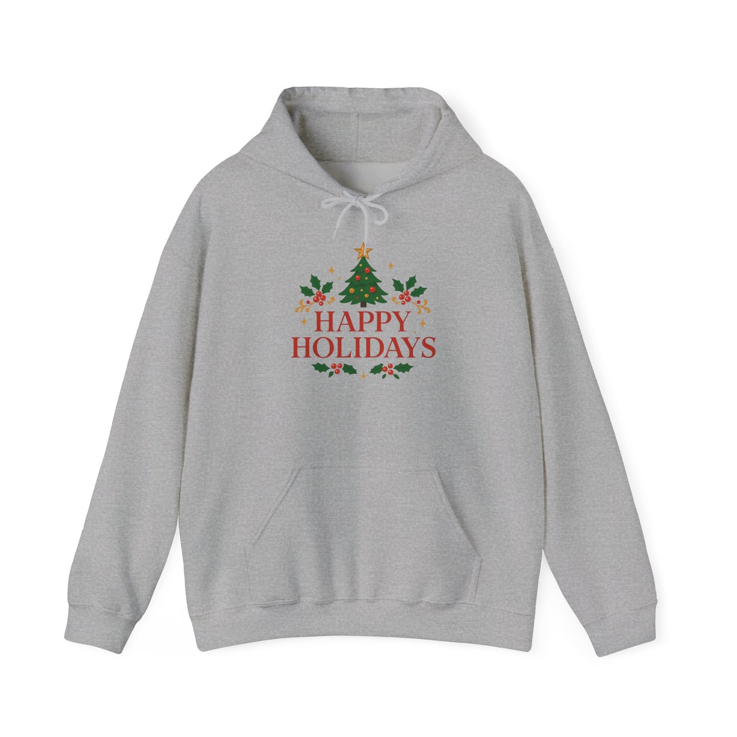 Happy Holidays Christmas Tree Hoodie | Christmas Festive Holiday Hooded Sweatshirt