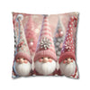 Cute Pink Gnome Christmas Pillowcase | Holiday Decorative Throw Pillow Cover COVER ONLY