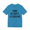 "Choke Me Gently, I'm Sensitive" Naughty Sex Positive Kinky Unisex Adult Jersey Knit Short Sleeve T-Shirt