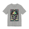 Tarot Card Skull Graphic Tee, Unisex T-Shirt for Halloween, Festival Wear, Party Shirt, Gifts for Him/Her, Casual Streetwear