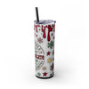Hot Chocolate Christmas 20oz Skinny Tumbler with Straw | Holiday Tumbler Gift For Everyone