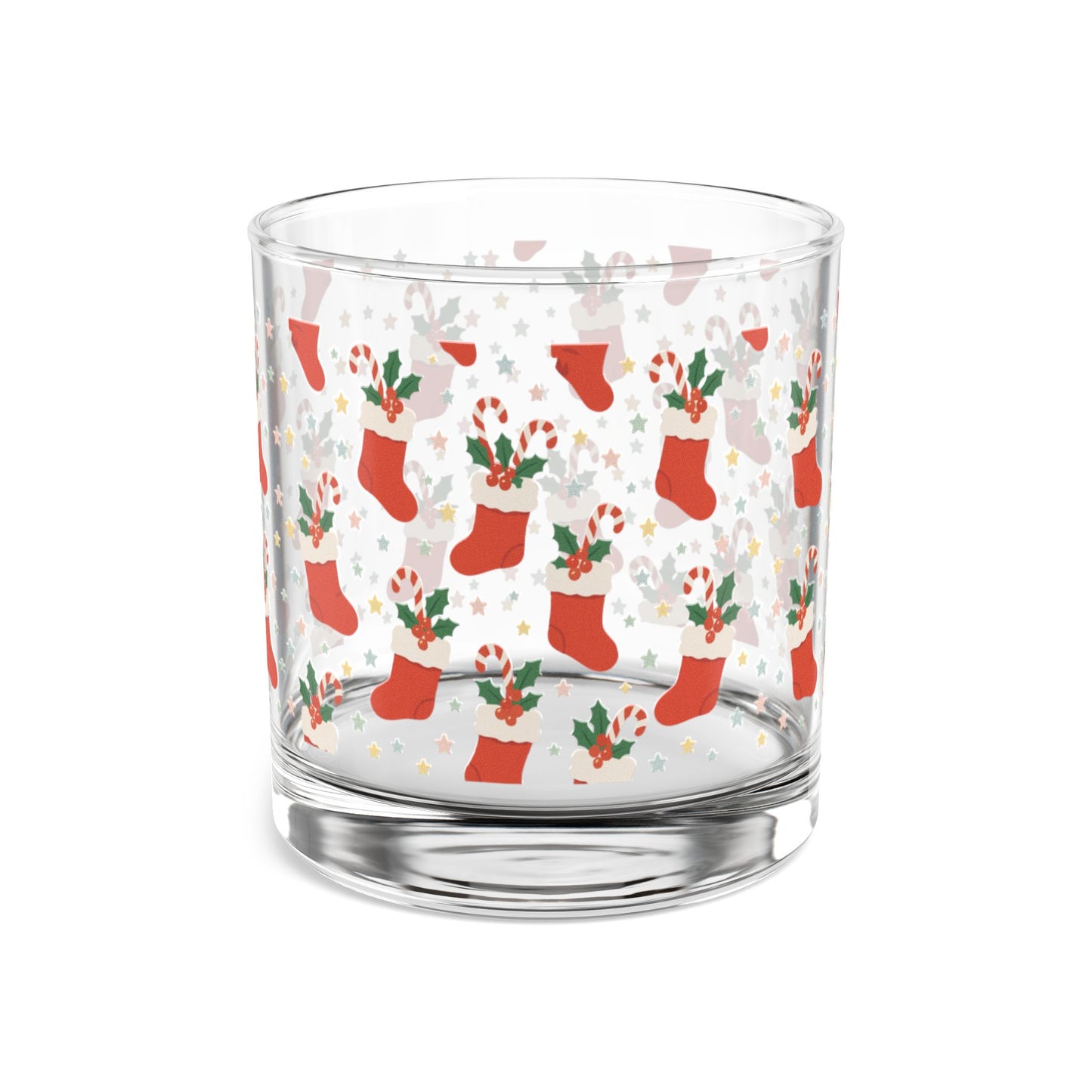 Christmas Stocking 10oz Rocks Glass | Holiday Cheer Drinkware