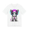 Galactic Cat Graphic Tee | Unisex Short Sleeve T-Shirt, Cosmic Cat Astronaut Shirt, Cute Pet Lover Gift, Fun Space Cat Apparel, Birthday, Casual Wear, Unique Gift