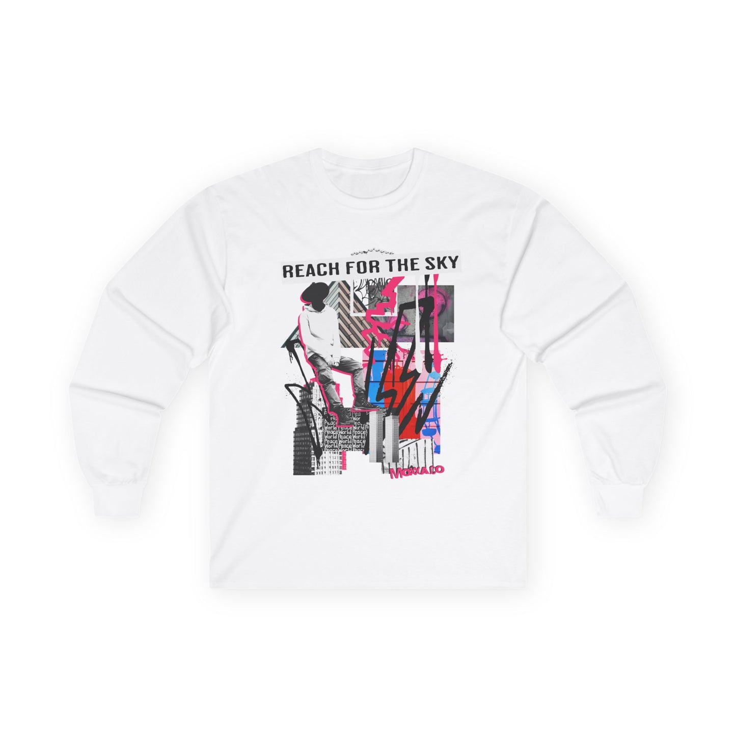 Reach for the Sky Long Sleeve Tee — Retro Skate Graphic Cotton Shirt
