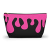 Pink & Black Drippy Accessory Pouch, Fun Makeup Bag, Travel Organizer, Cute Gift, Drip Pattern Pouch
