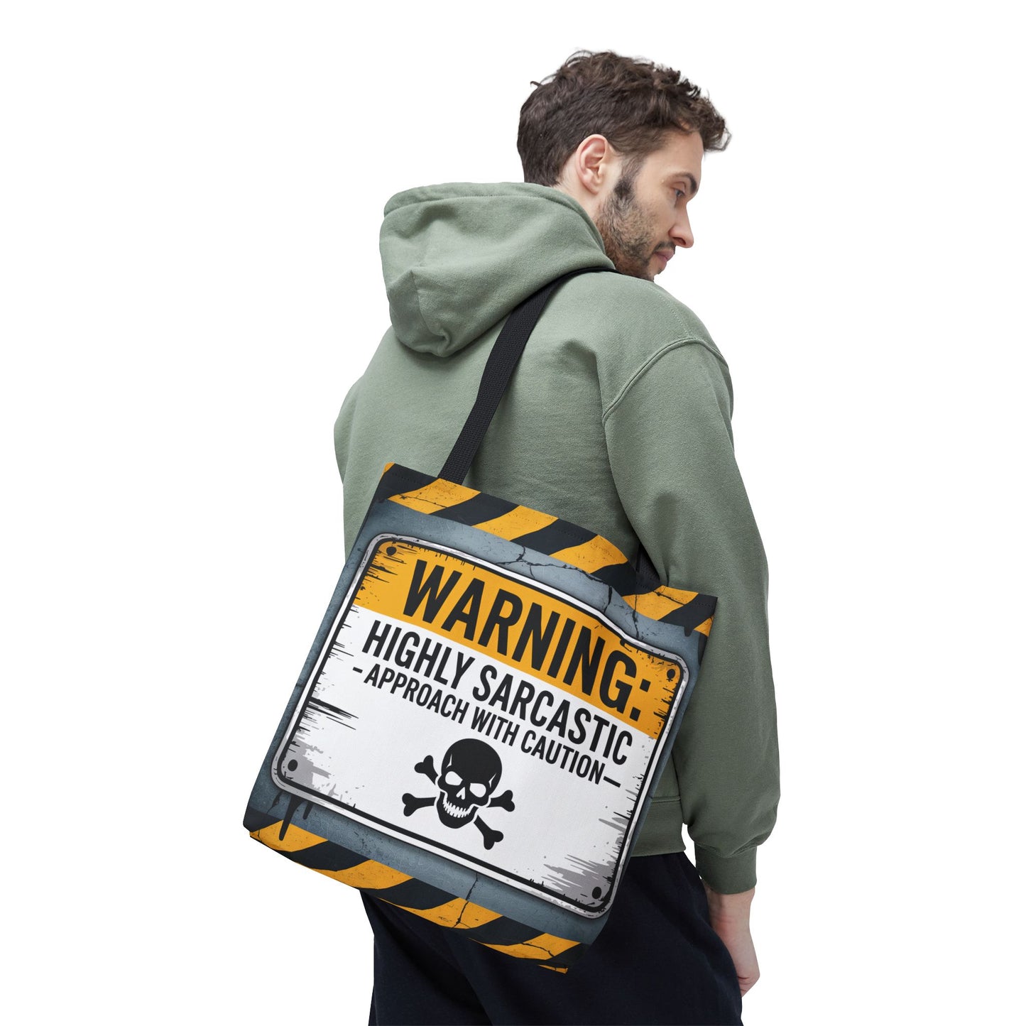 Sarcastic Warning Tote Bag - Humorous Gift for Friends, Ideal for Shopping, Beach, Library, or Daily Use