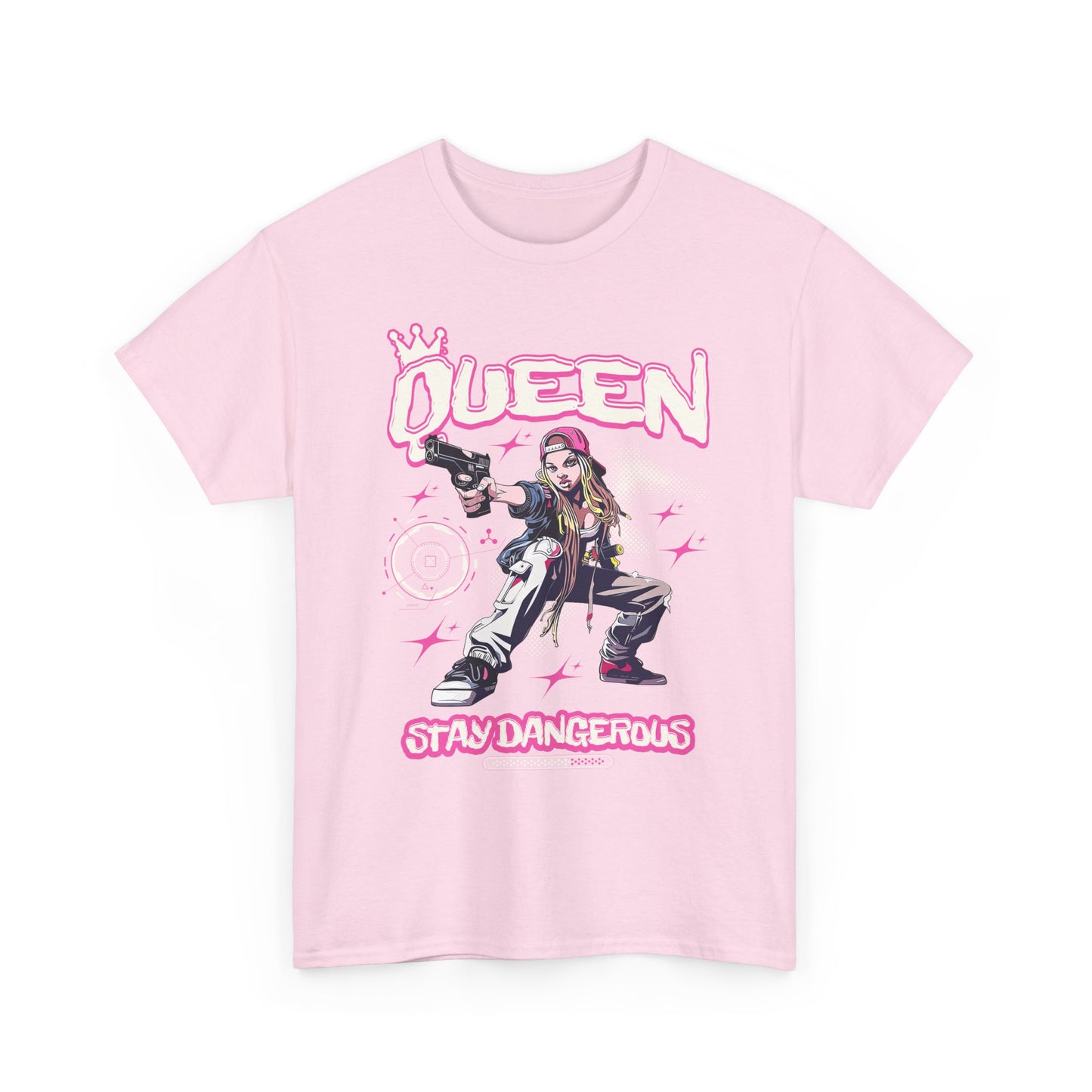 Queen "Stay Dangerous" Graphic Tee | Edgy Anime Streetwear T-Shirt for Gangster Women