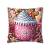 Candy Cane Cocoa Holiday Christmas Pillowcase | Holiday Decorative Throw Pillow Cover COVER ONLY