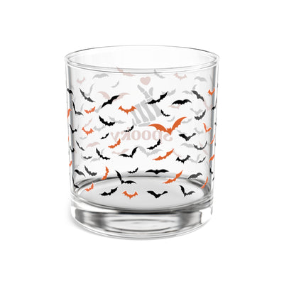 Spooky Halloween Rocks Glass, Spooky Drinkware for Parties, Bat Design, Perfect Gift for Fall Celebrations, 10oz Glass